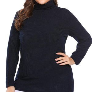 Knit Turtleneck Pullover Plus-Size Sweater